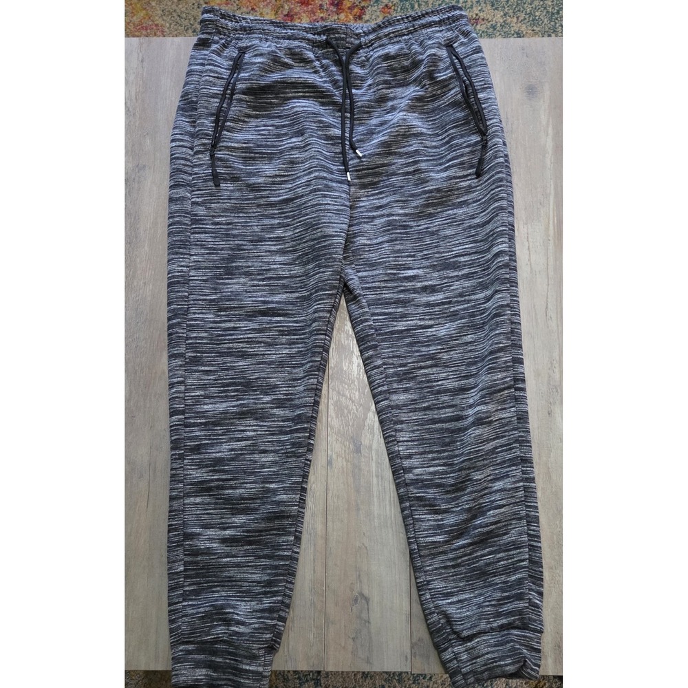 Public Record Black & Gray Heathered Regular Fit Jogger Athletic Pants Men L